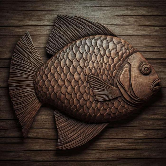 Nature and animals (st Tilapia fish 2, NATURE_2078) 3D models for cnc